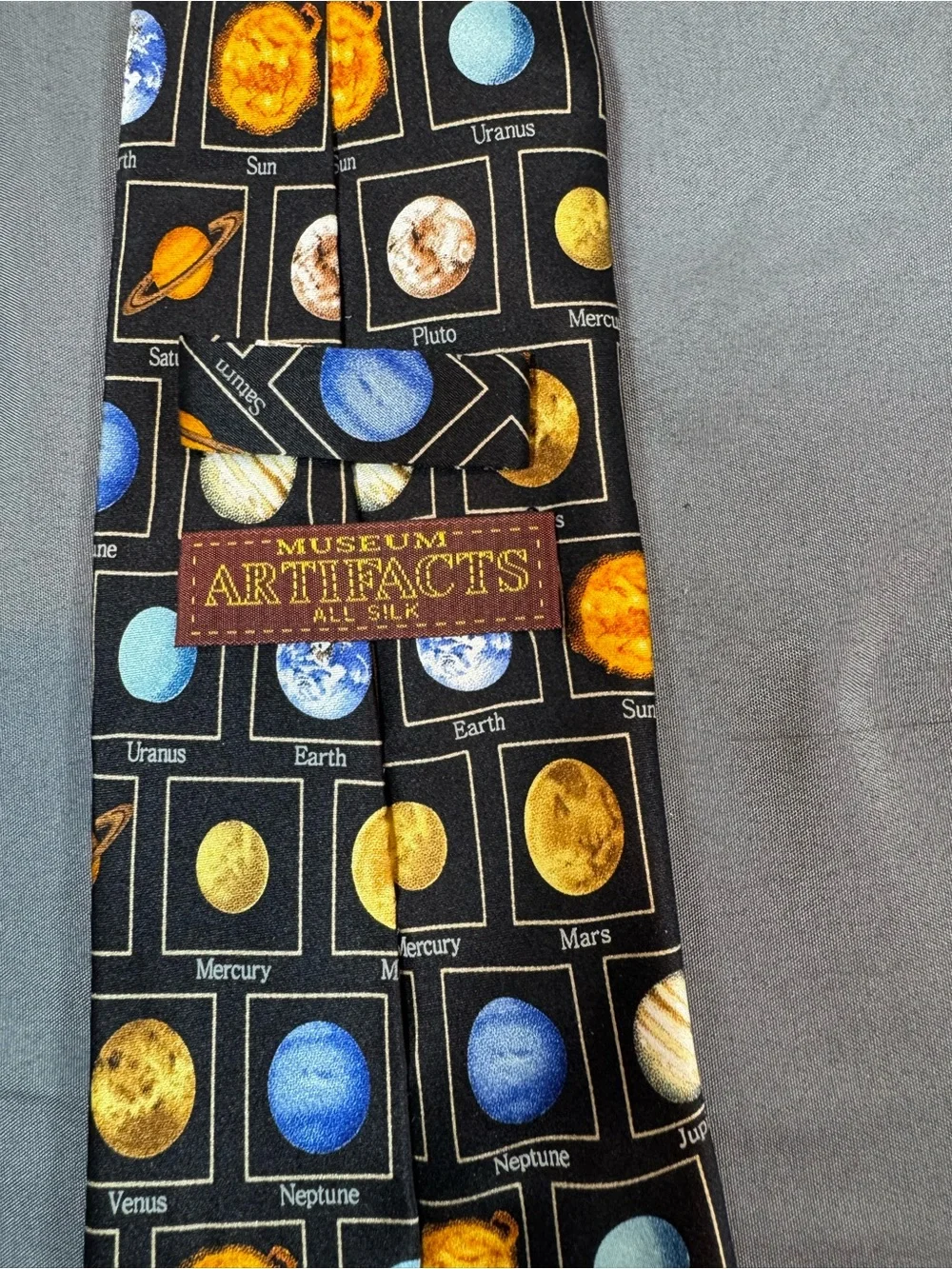Museum Artifacts Silk Solar System Space Astronomy Tie